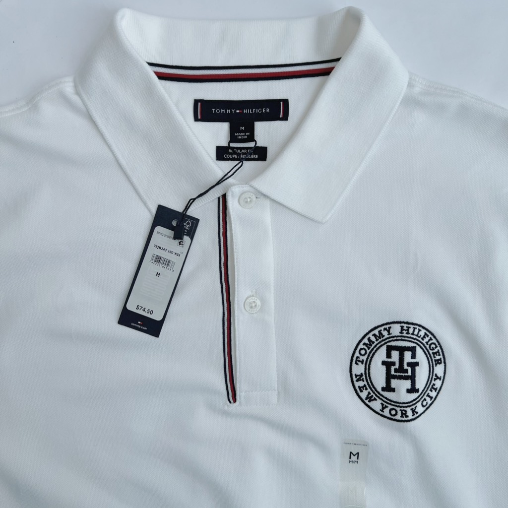 Áo Polo Tommy Hilfiger Regular Fit Timothy Badge White 78JB243 100