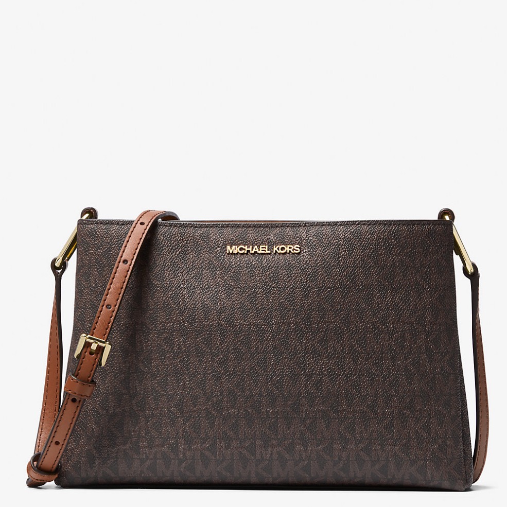 Túi Michael Kors Trisha Medium Logo Crossbody Bag Brown 35H1G9TC8B