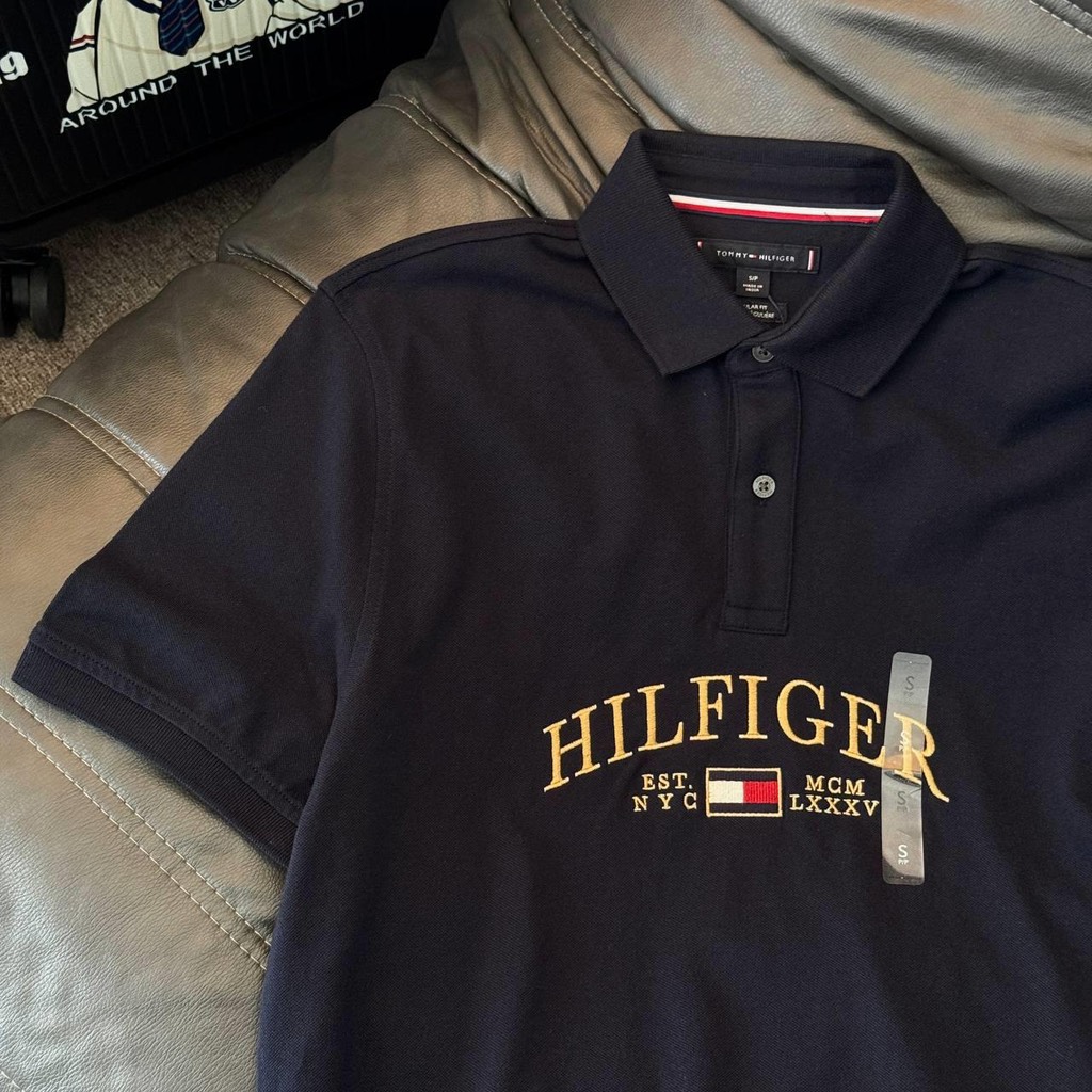 Áo Polo Tommy Hilfiger Regular Fit Aaron Logo Navy 78JB241 410