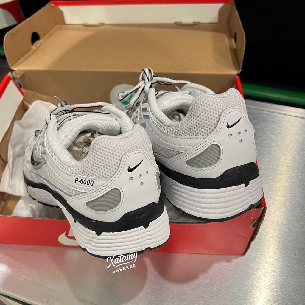 Nike P-6000 White Black Metallic Silver CD6404 107