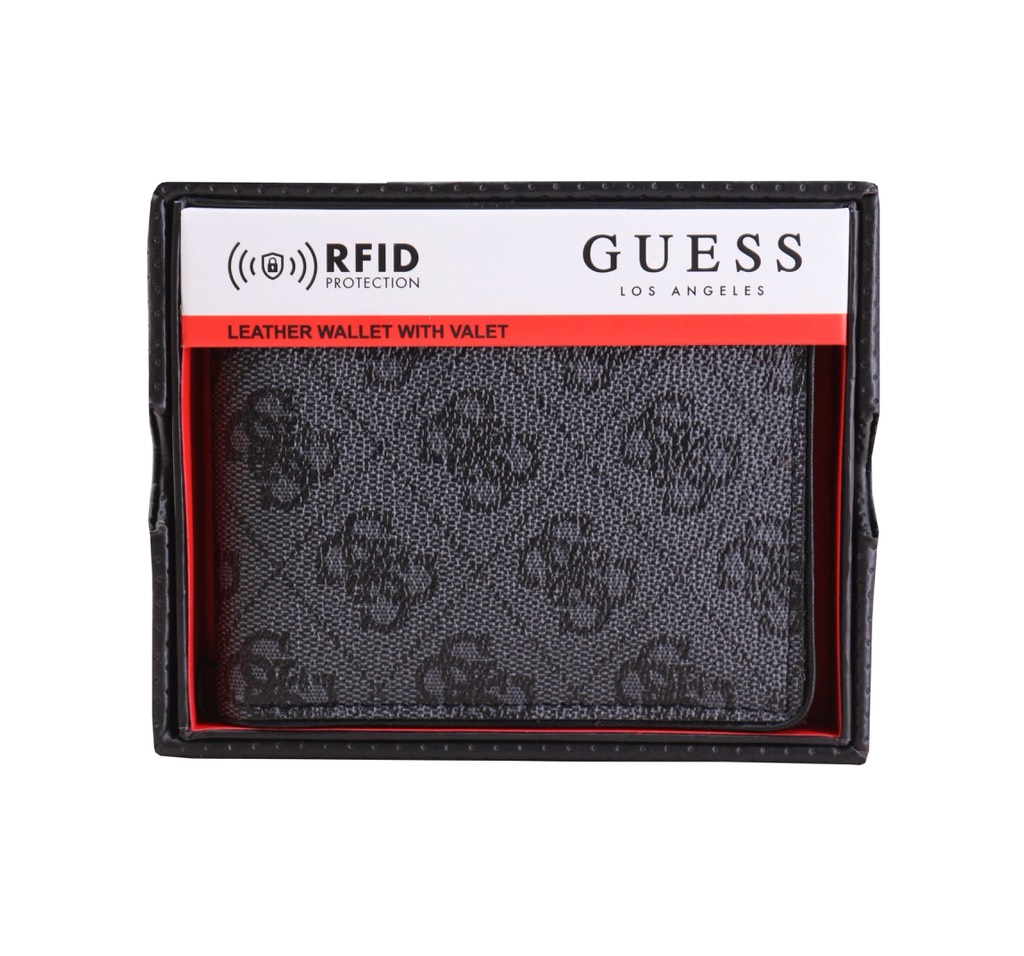 Ví Guess Men’s Trend Fashion Patterned Slim fold Wallet Black 31GU130036 001