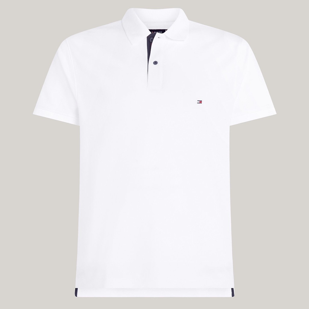 Áo Polo Tommy Hilfiger Regular Fit Monotype Placket White MW34753 100