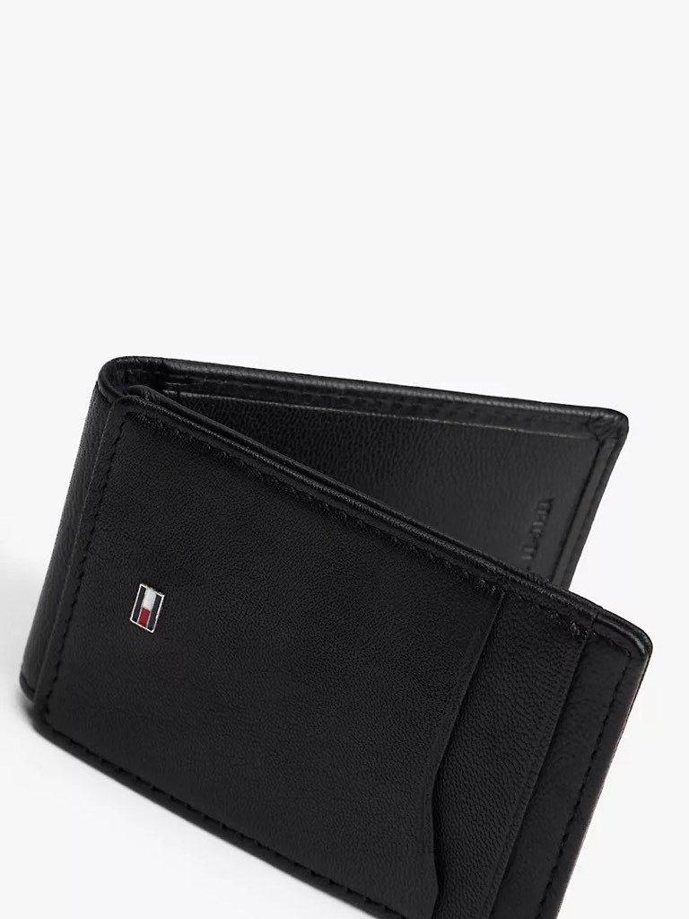 Ví Tommy Hilfiger Men's Pebbled Leather Magnetic Bifold Wallet Black 31TL160072