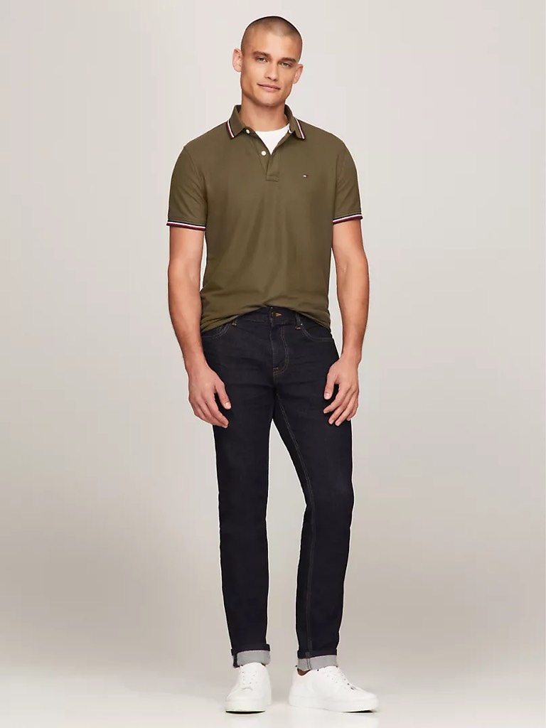 Áo Polo Tommy Hilfiger Regular Fit Wicking In Logo Army Green 78J2653 701