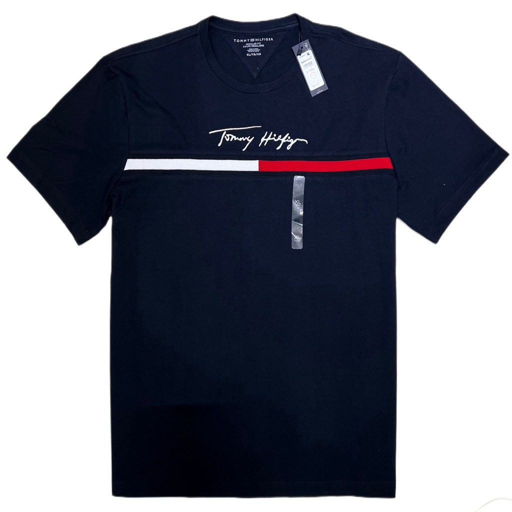 Áo Tommy Hilfiger Flag Logo Thêu Navy 78JA947 410