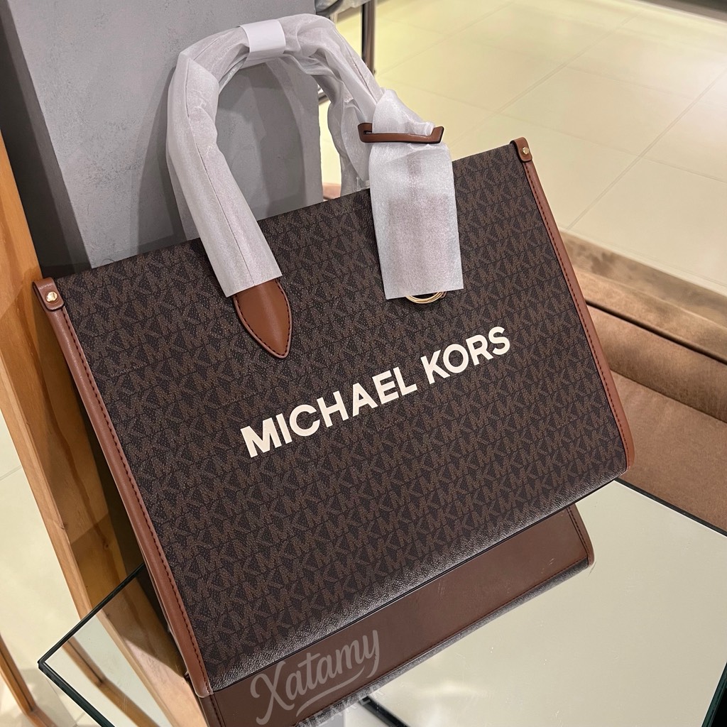 Túi Michael Kors Mirella Medium Signature Logo Tote Bag Brown 35R5G7ZT2B