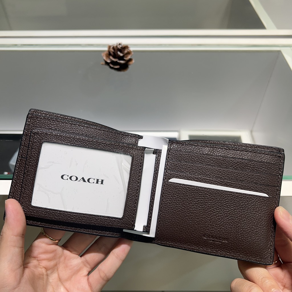 Ví Coach CR911 Compact ID Wallet Sport Calf Mahogany 74991