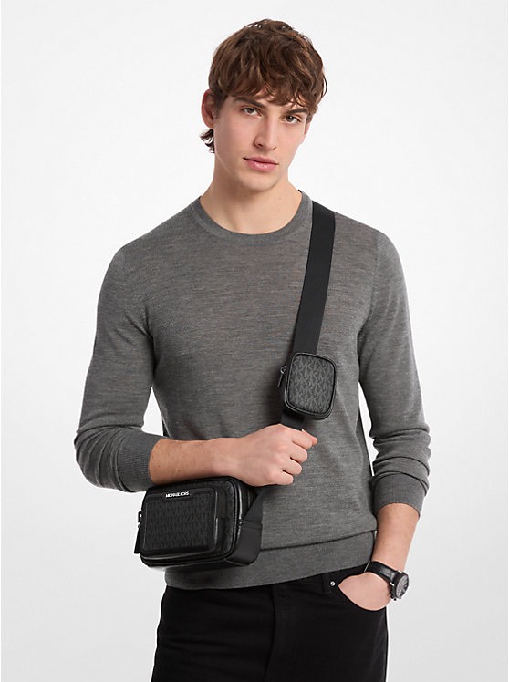 Túi Michael Kors Cooper Signature Logo Camera Crossbody Bag With Pouch Black 37T5LCOM1B