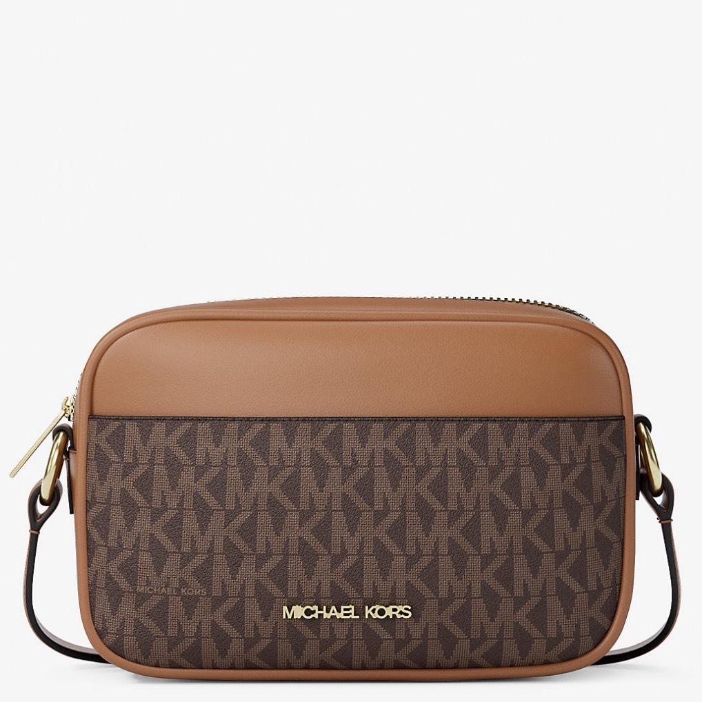 Túi Michael Kors Jet Set Small Signature Logo Camera Crossbody Bag Brown 35R6GTVC5B