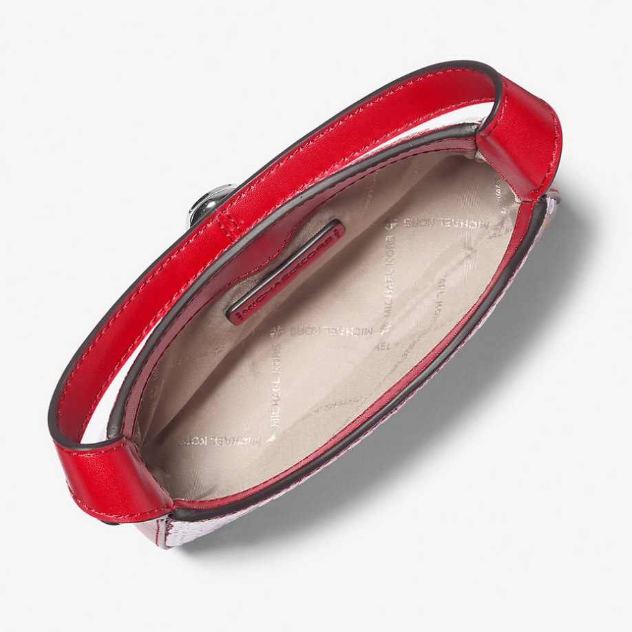 Túi Michael Kors Outlet Lyra Extra-Small Signature Logo Crossbody Bag Bright Red 35R5S1YC0B