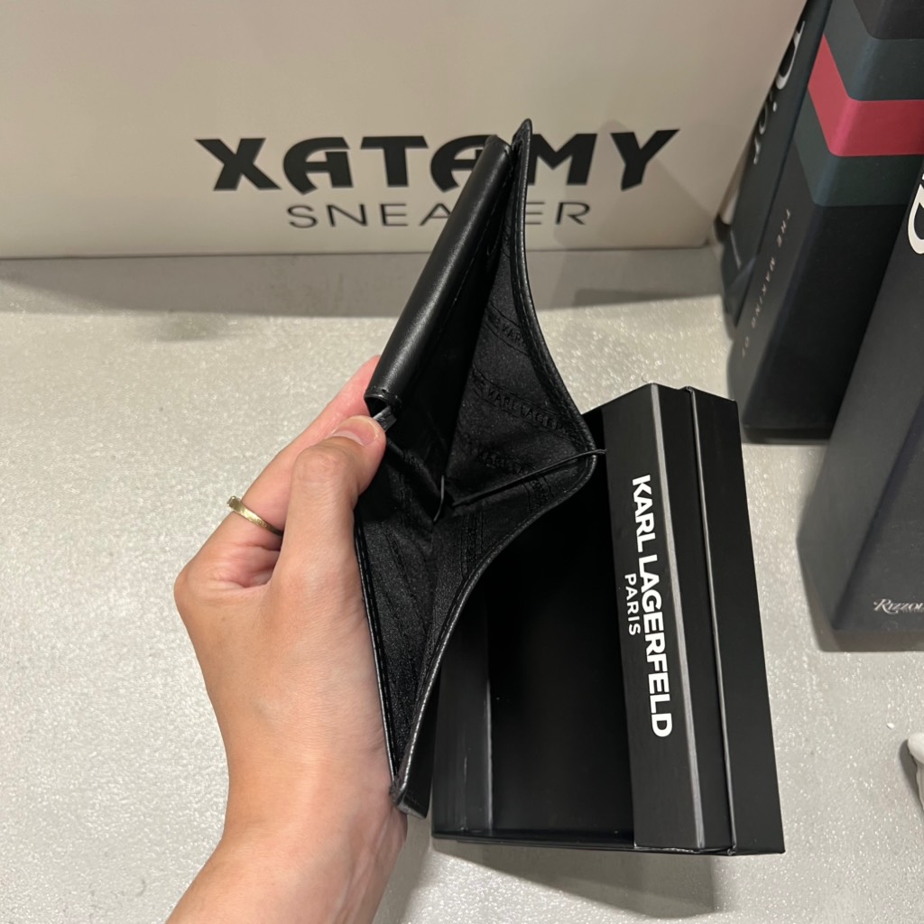 Ví KARL LAGERFELD Black Logo Metal LA5W0023