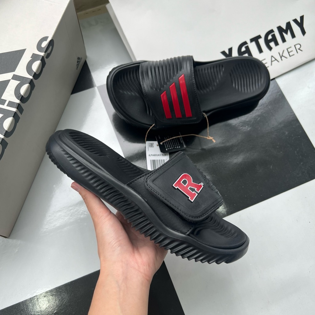 Dép RUTGERS Alphabounce 2.0 Black Red JI2526