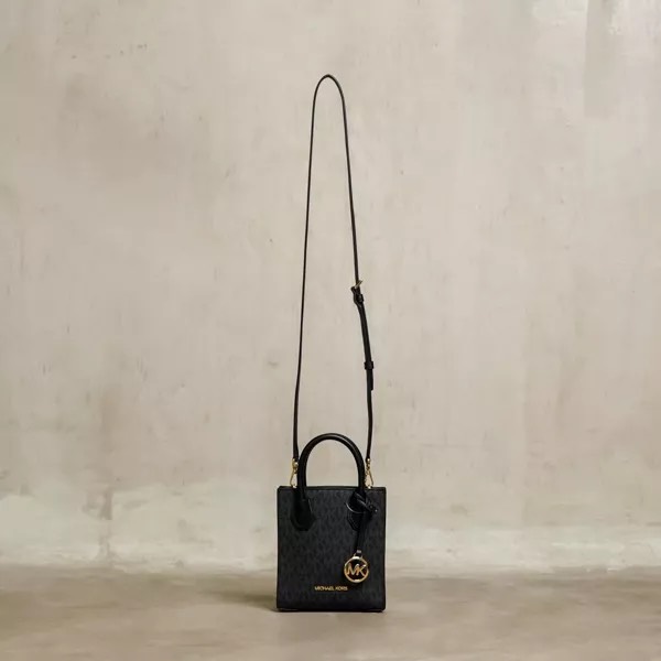 Túi Michael Kors Mercer Extra-Small Logo and Leather Black 35T1GM9C01