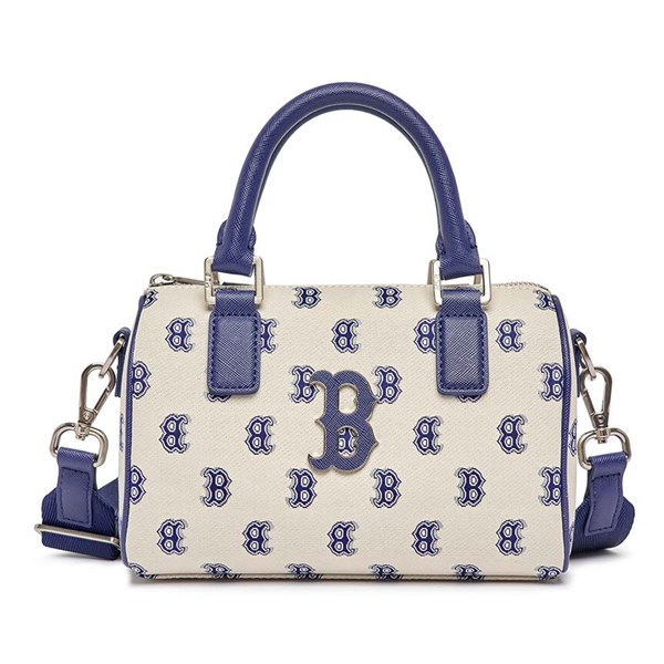 Túi MLB Classic Monogram JQD Boston Bag S Red Sox Beige 3ABWS013N 43BGL