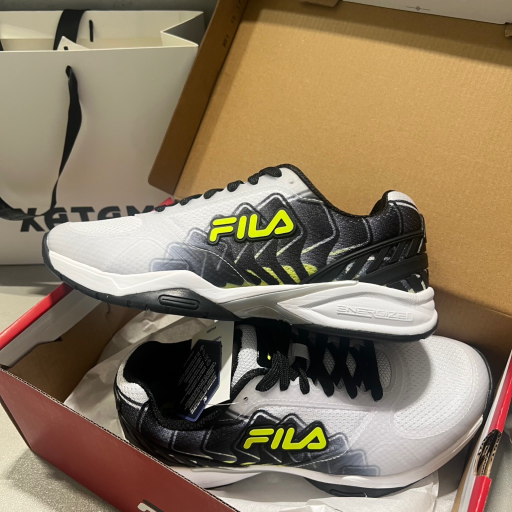 Fila Volley Zone Pickleball White Black Safety Yellow 1PM01793 115