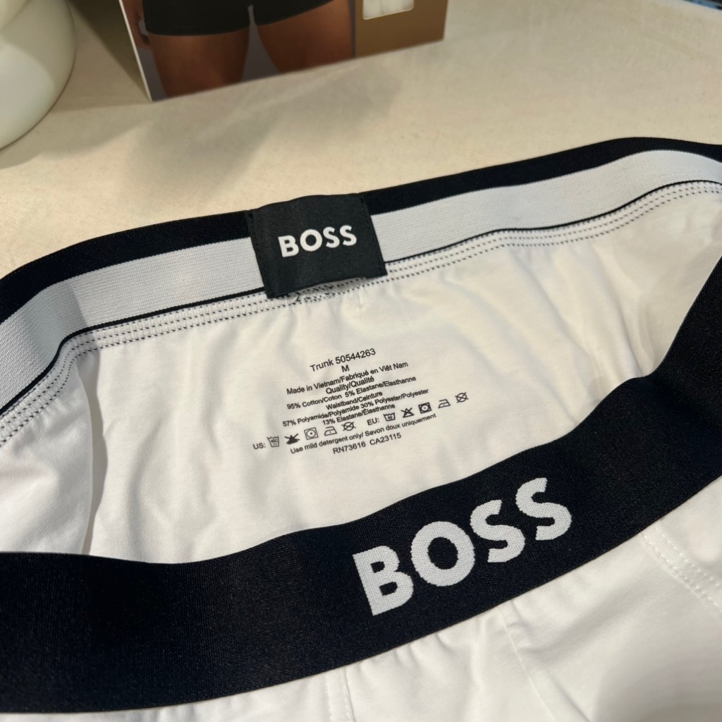 Underwear BOSS By Hugo Boss Men's 3-Pack Icon Trunks Stretch Cotton White 50544263 100