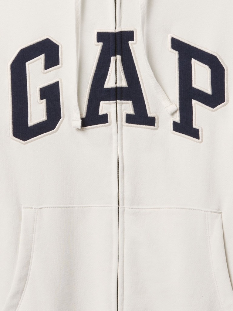 Áo GAP Relaxed Logo Zip Hoodie White 683050 02 1