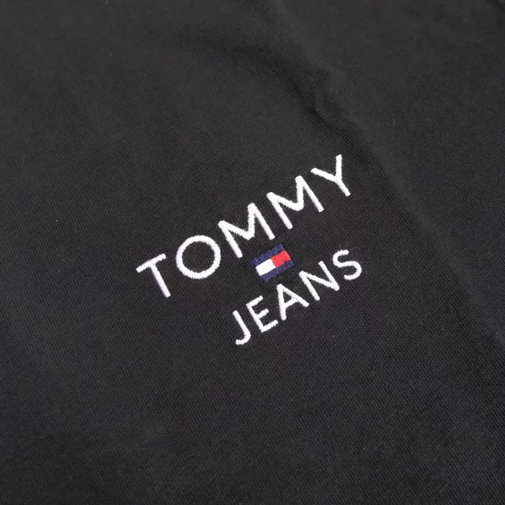 Áo Tommy Embroidered TJ Logo T-Shirt Black DM18872 001