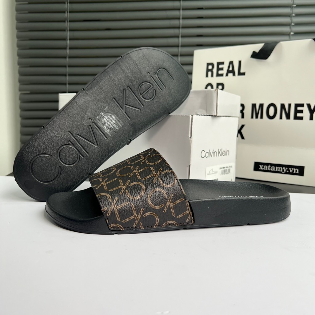Dép Calvin Klein Athens Brown Multi LL
