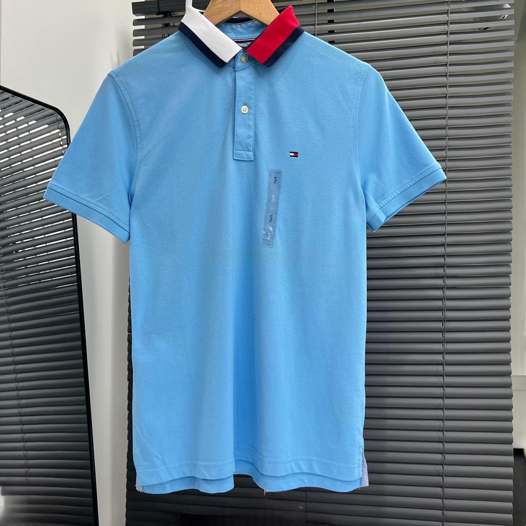 Áo Polo Tommy Hilfiger Slim Fit Flag Tipped Logo Blue 78JA891 410FAP
