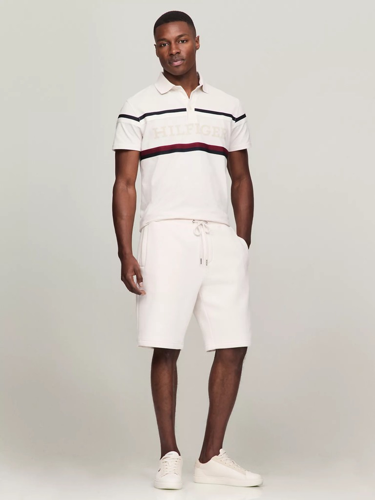 Áo Polo Tommy Hilfiger Regular Fit Global Stripe Monotype Weathered White 78JA885 100