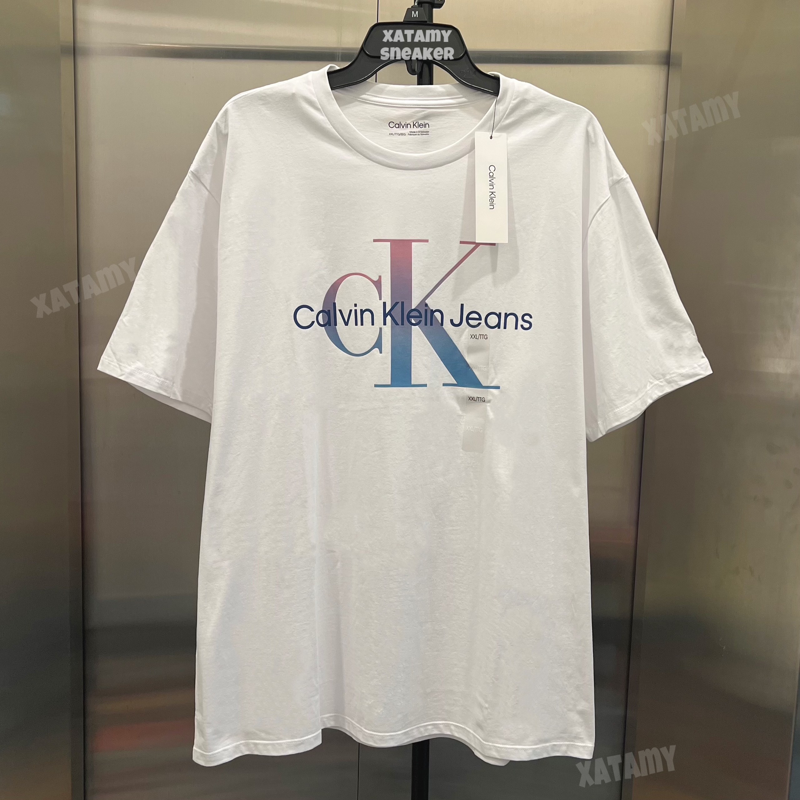 Áo Calvin Klein Gradient Monogram Brilliant White SP40581489 40KC837540