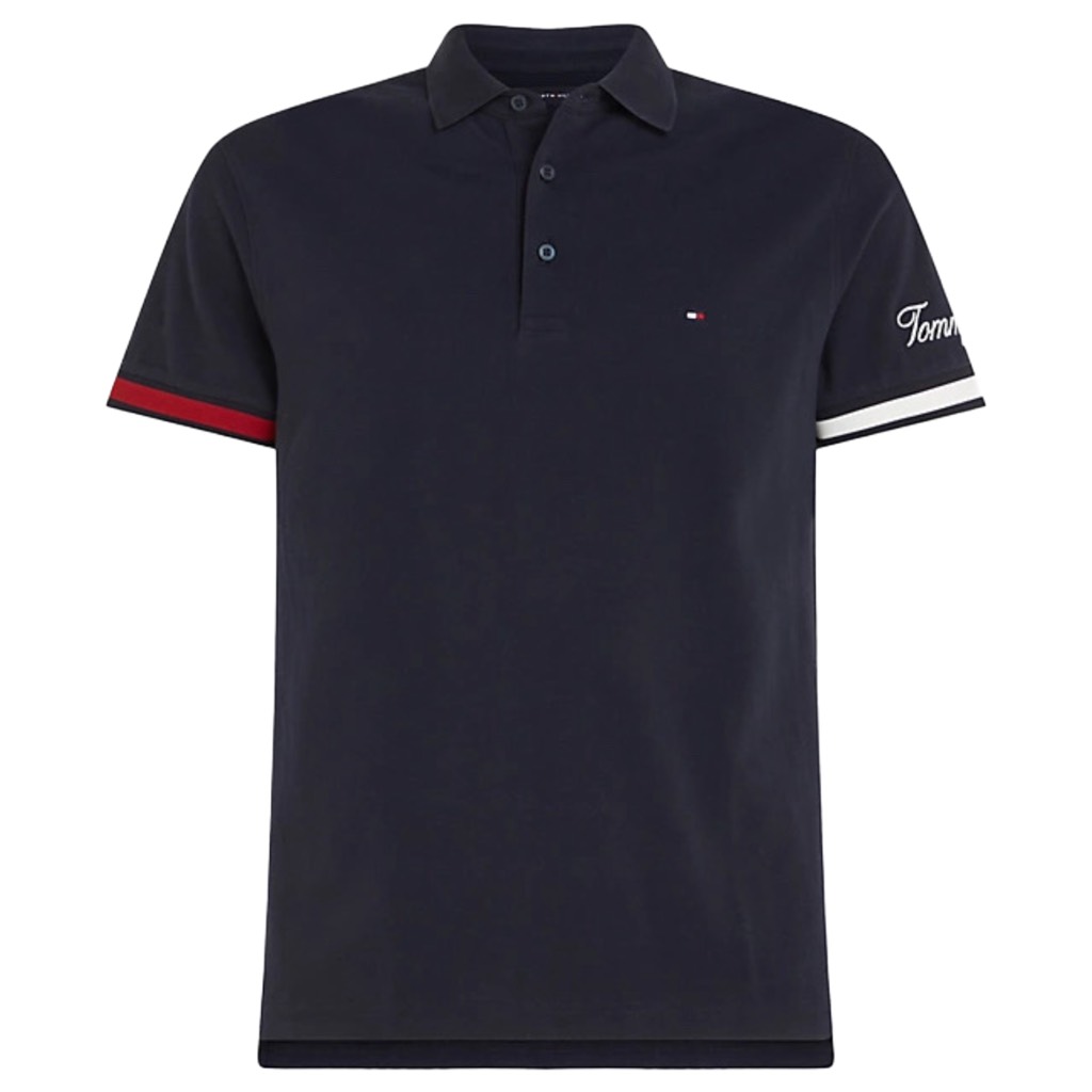 Áo Polo Tommy Hilfiger Slim Fit Flag Cuff Navy MW30764 401