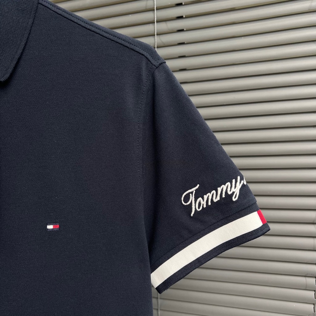 Áo Polo Tommy Hilfiger Slim Fit Flag Cuff Navy MW30764 401