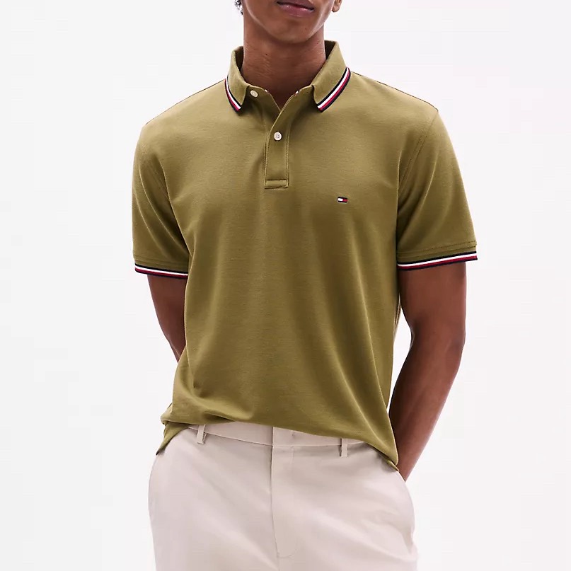 Áo Polo Tommy Hilfiger Regular Fit Wicking In Olive Green 78J2653 701