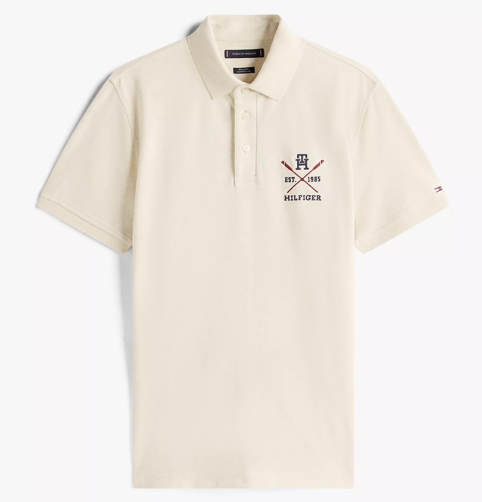 Áo Polo Tommy Hilfiger Regular Fit Rowing Crew Logo Ivory Heather XM05644 251