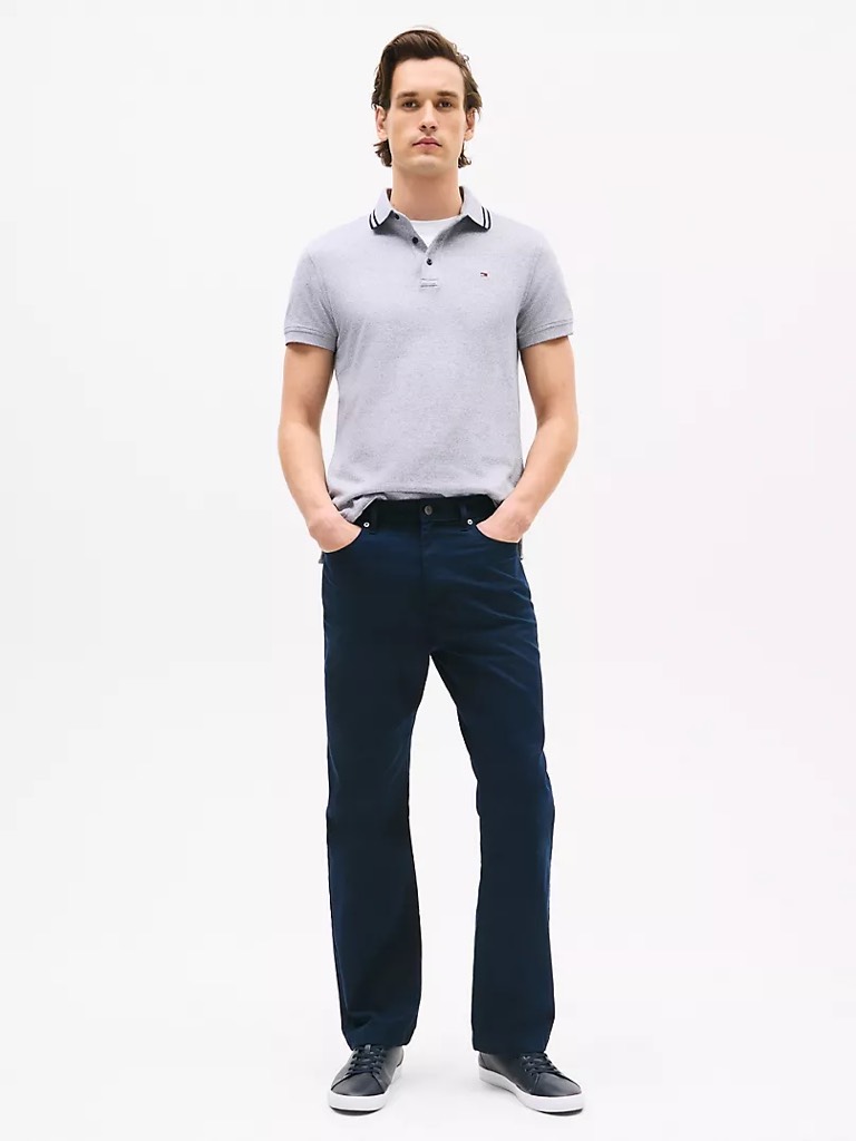 Áo Polo Tommy Hilfiger Slim Fit Heathered Shady Stone XM04473 020