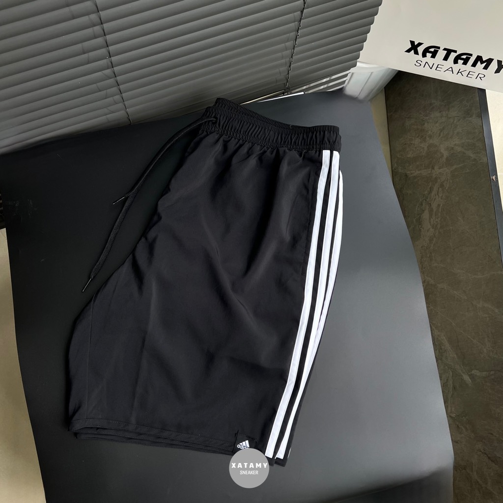 Quần adidas Nam Classic Length 3 Stripes Swim Shorts Black GQ1103