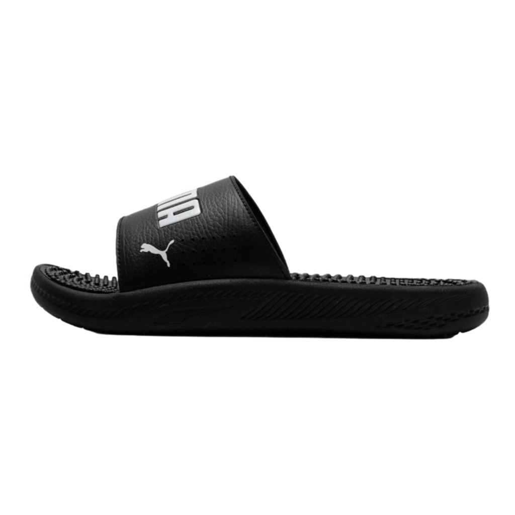 Dép Puma Softride Slide Massage Black White 383062 01