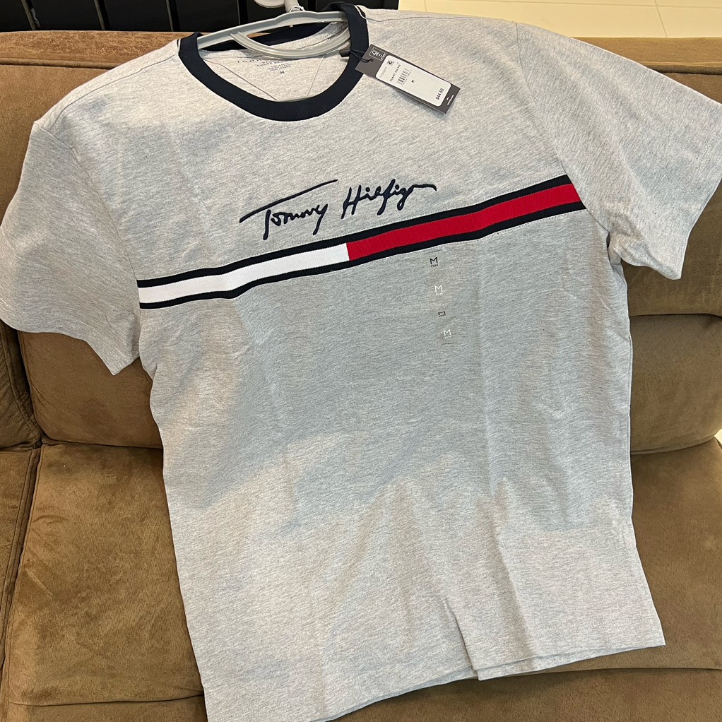 Áo Tommy Hilfiger Flag Logo Thêu Grey 78JA947 050