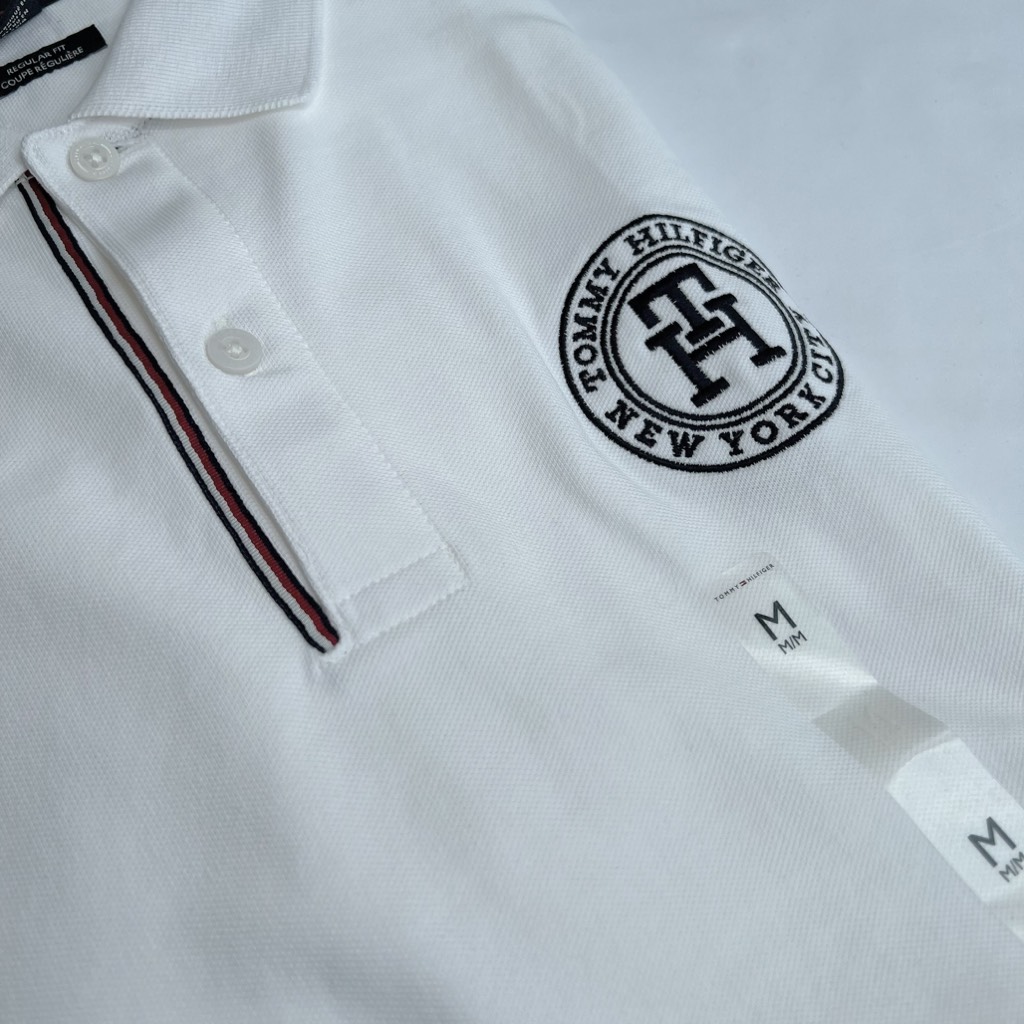 Áo Polo Tommy Hilfiger Regular Fit Timothy Badge White 78JB243 100