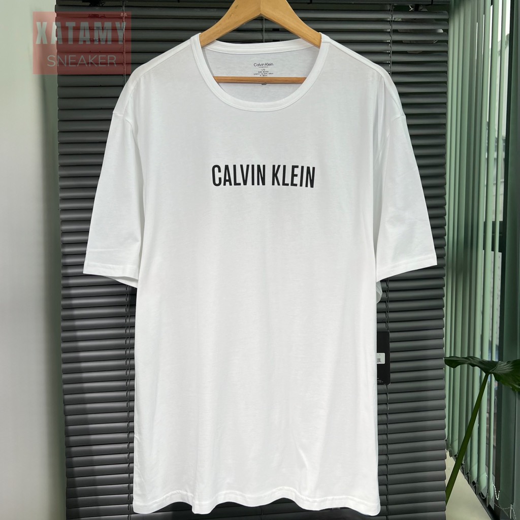 Áo Calvin Klein White Logo Black NM2567 110