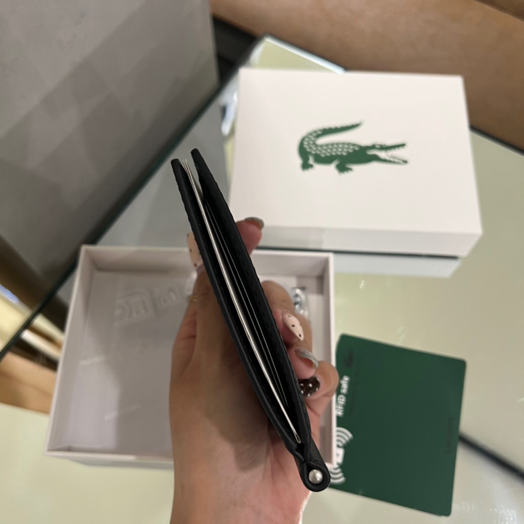 Ví Lacoste Folding Wallet With Money Clip Black NH4404FG 000