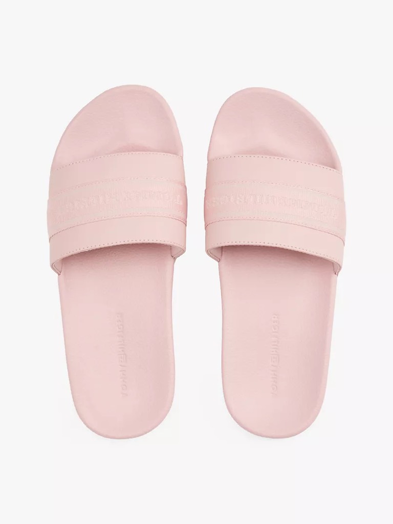 Dép Tommy Hilfiger Webbed Logo Pool  Foggy Pink FW08529 650