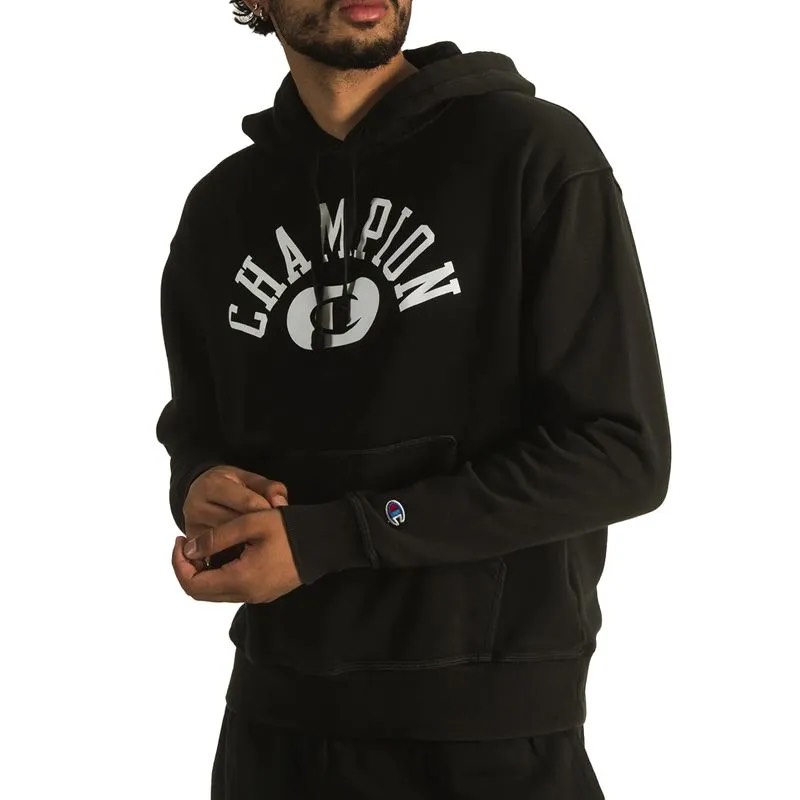 Áo Champion Vintage Wash Varsity Pullover Hoodie Solar Wash Black