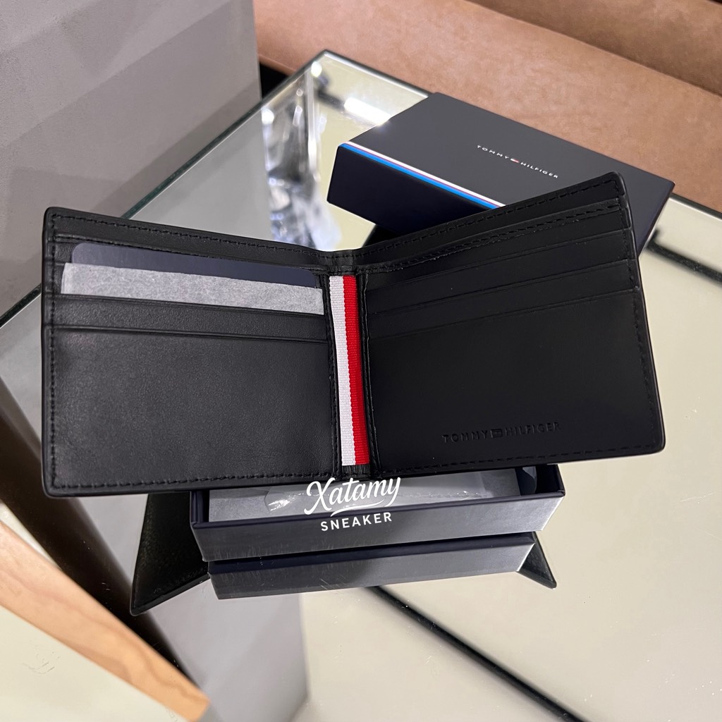 Ví Tommy Hilfiger Men's Casual Flag Mini Credit Card Black AM14252 001