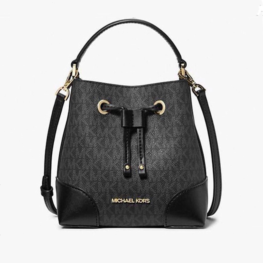 Túi Michael Kors Mercer Small Logo Bucket Bag Black 35F2GM9M1B