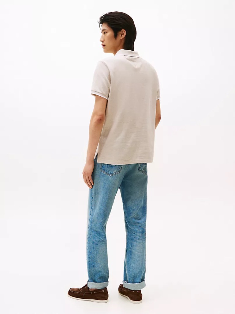 Áo Polo Tommy Hilfiger Regular Fit Linen Pique Sandalwood MW33140 251