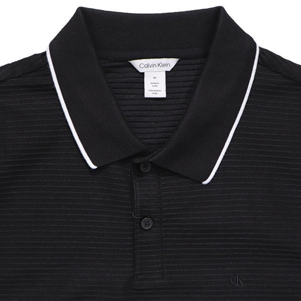 Áo Polo Calvin Klein SS Raiset Thin Stripe Pique Logo Black 4L0089S 001