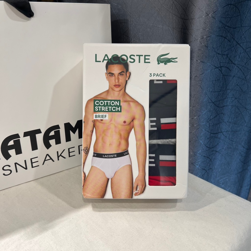 Underwear LACOSTE Men's 3-Pack Logo Waist Cotton Stretch Briefs 8H9464 51