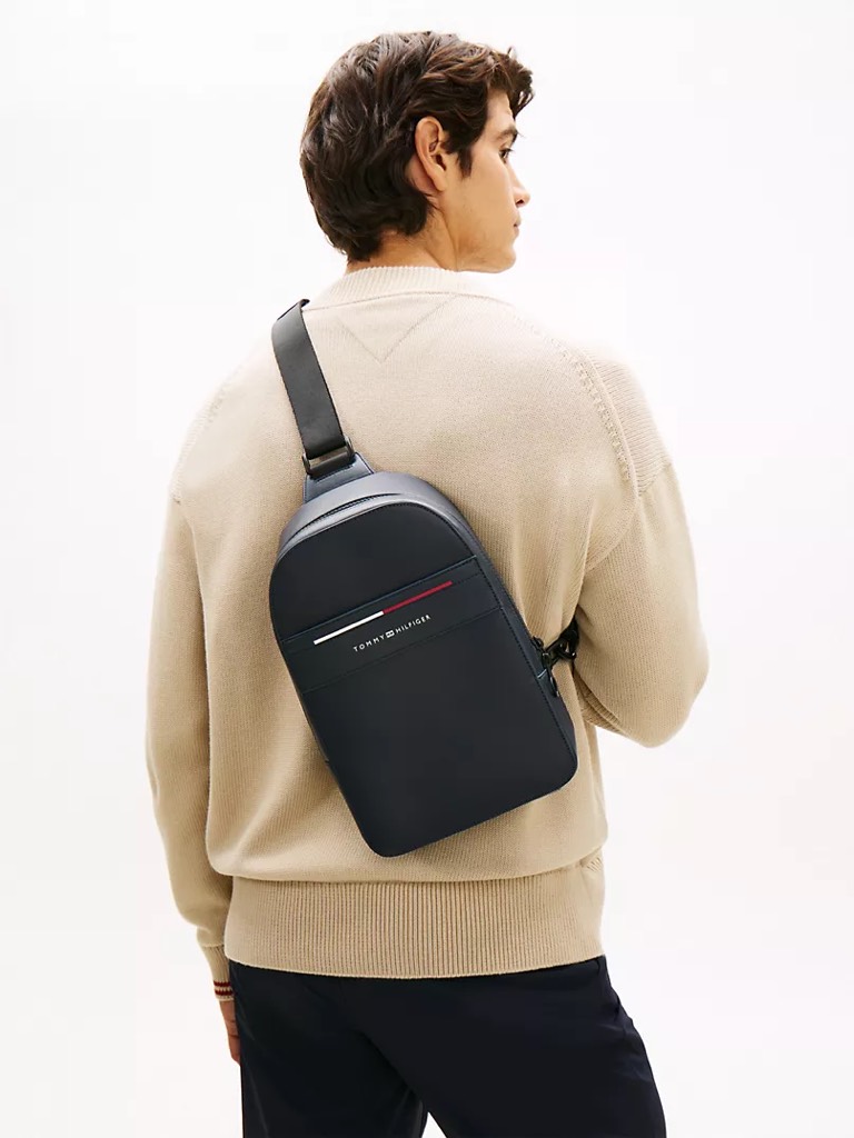 Túi Tommy Hilfiger Signature Stripe Crossbody Sling Bag Space Blue XM07441 400