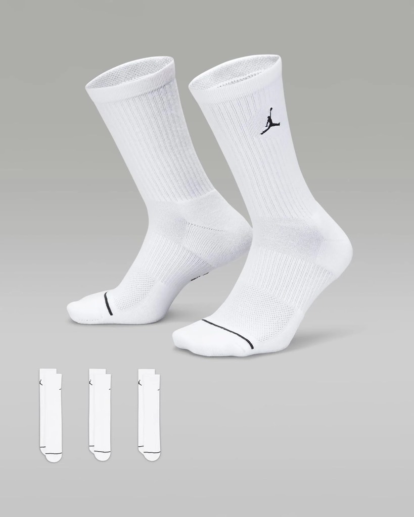 Vớ Jordan Cushioned Crew Socks 3 Pack White DX9632 100
