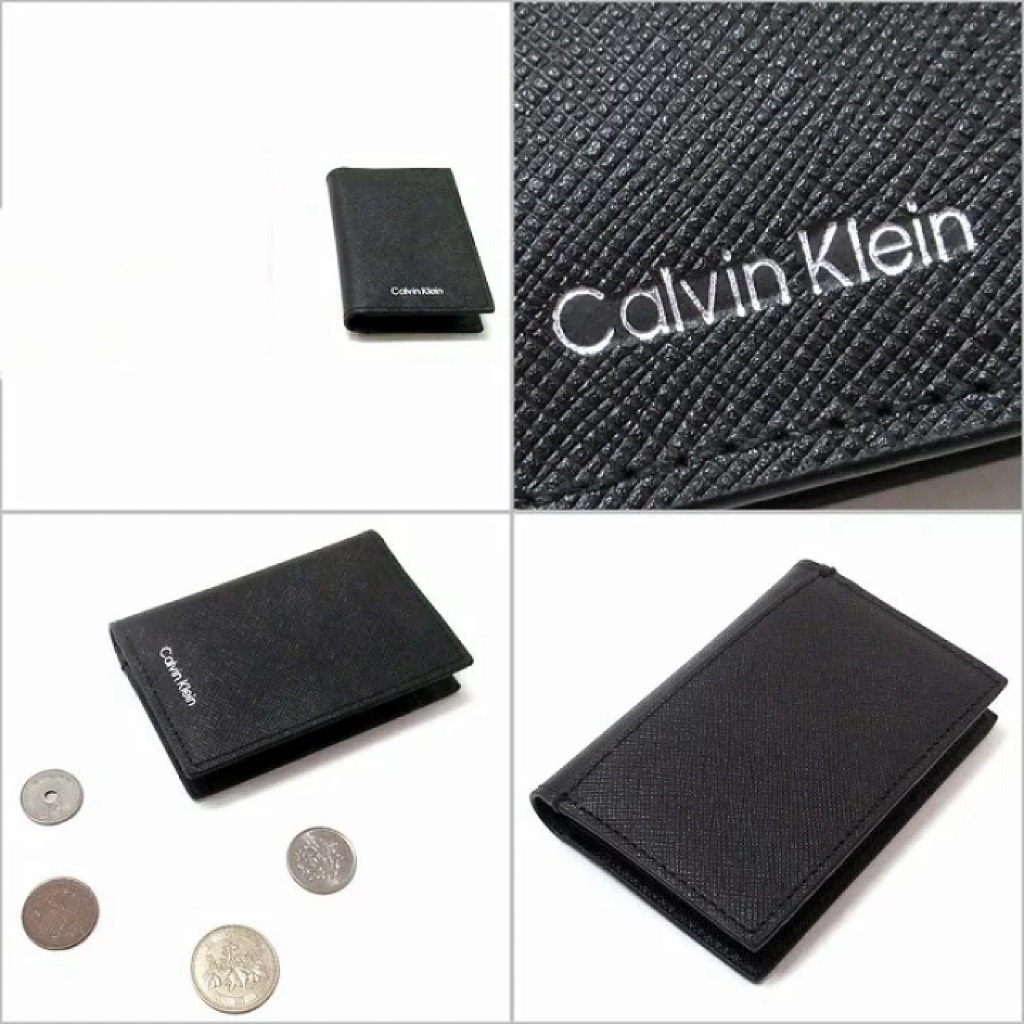 Ví Calvin Klein Refined Saffiano Compact Bifold Wallet Black 4D1015G 001