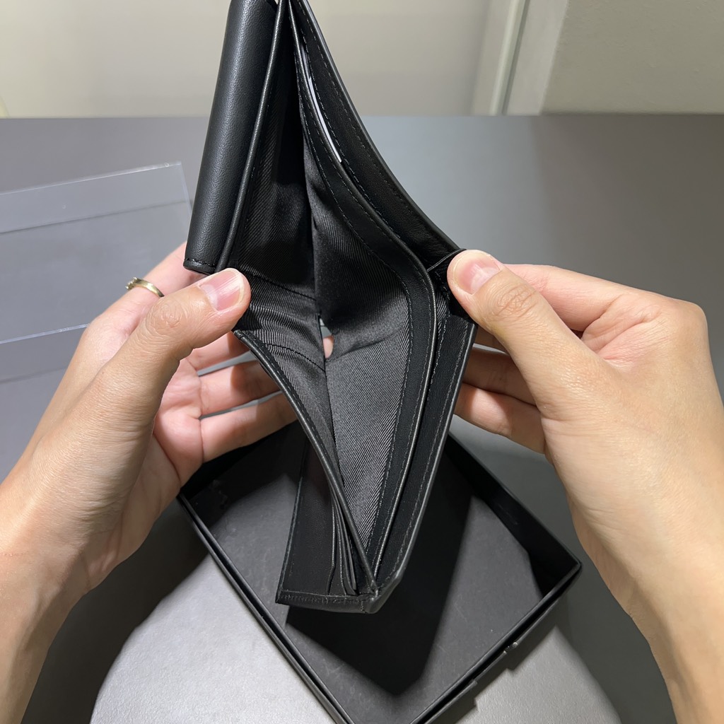 Ví Calvin Klein Saffiano Leather Card Case Bifold Wallet Black 40W0733 010