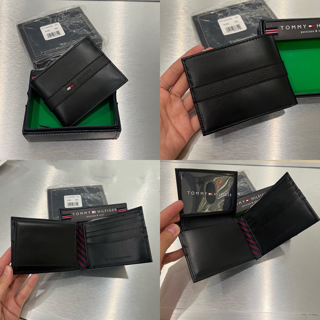 Ví Tommy Hilfiger Leather Credit Card Wallet Ranger Bifold Black 31TL22X062