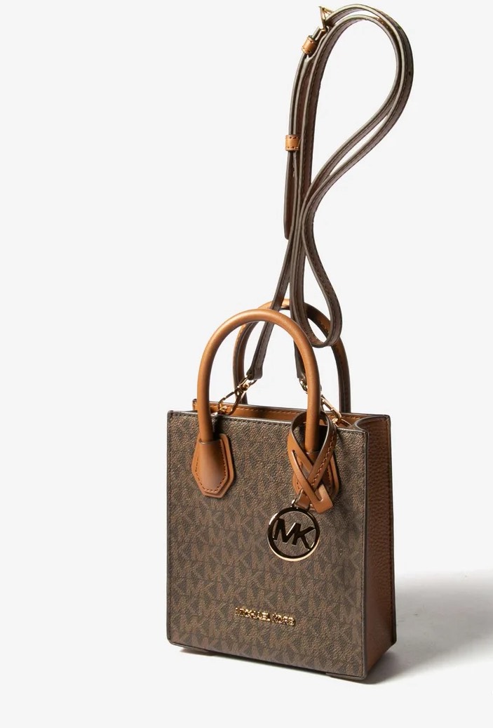 Túi Michael Kors Mercer Extra-Small Logo and Leather Brown 35T1GM9C0I